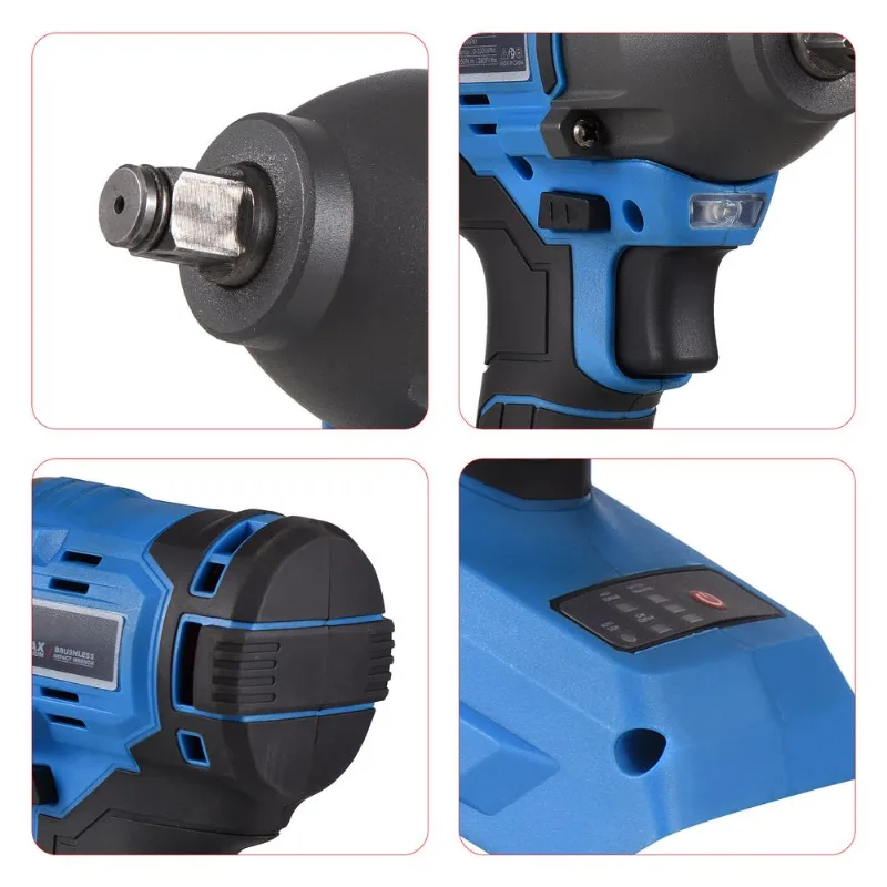 Chave De Impacto Sem Fio Sem Escova 20v 350n.m Com Mandril De 1/2 Polegada