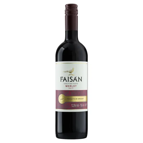 VINHO URUGUAIO TINTO SECO FAISÁN MERLOT GARRAFA 750ML - FAISÁN