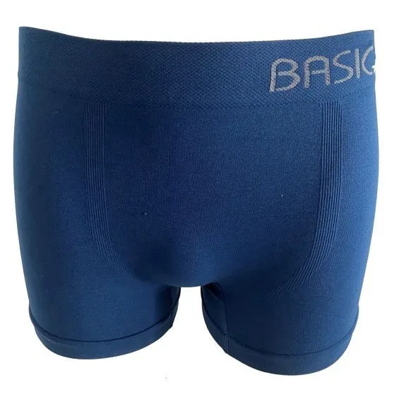 Cueca Boxer Masculina Sem Costura Poliamida Azul Marinho GG - Não Disponível - Moda