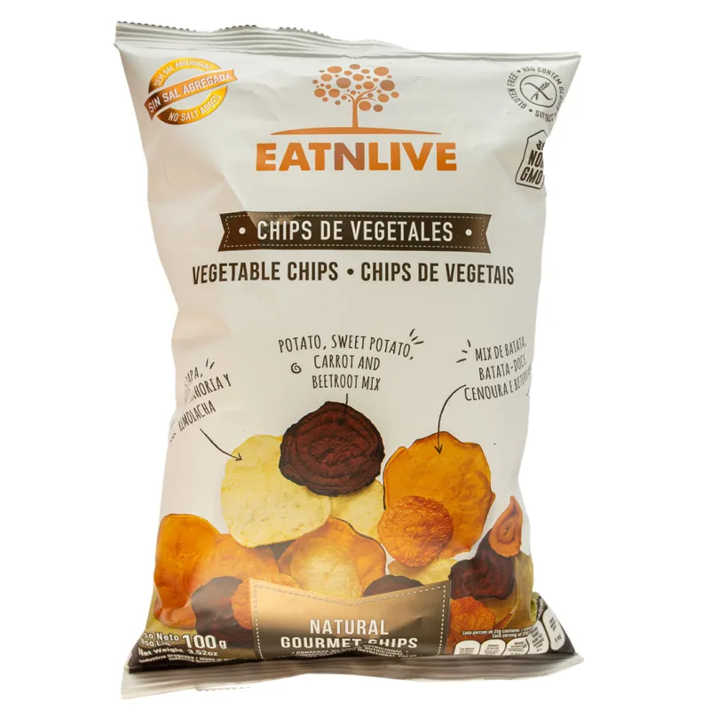Snack Eatnlive Mix de Vegetais sem Sal 100g - Eatnlive - Importados