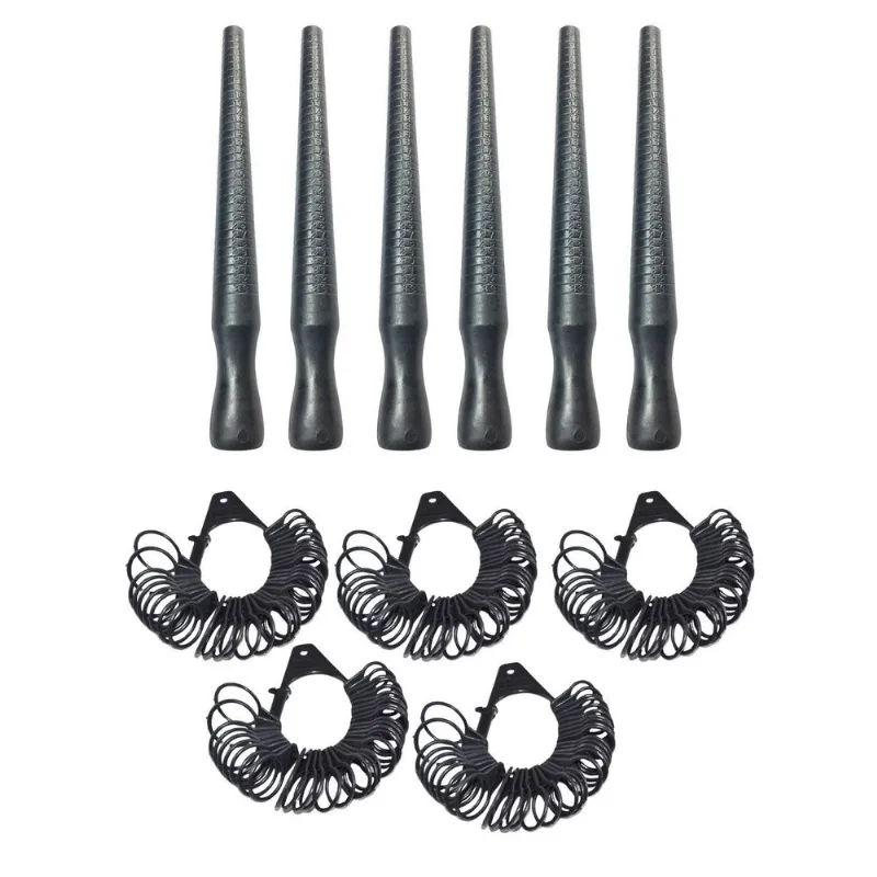 Kit 12un Aneleira Plástica + 12un Bastão Pau Medidor Anel