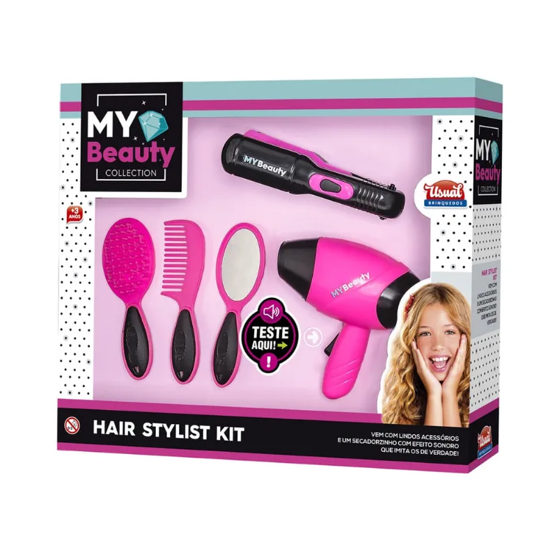 Kit Beleza Infantil My Beauty Hair Chapinha e Secador c/ Som