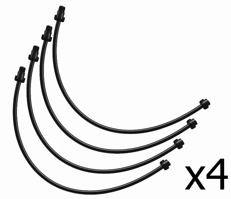 Kit 4 Engate Flexível Preto 1/2 X 50cm Água Fria Pvc - Astra
