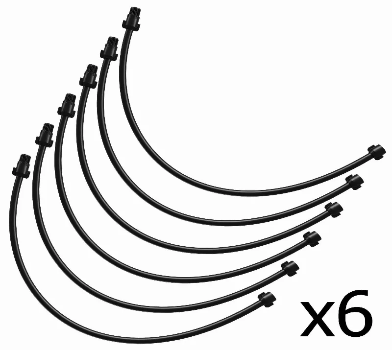 Kit 6 Engate Flexível Preto 1/2 X 50cm Água Fria Pvc - Astra