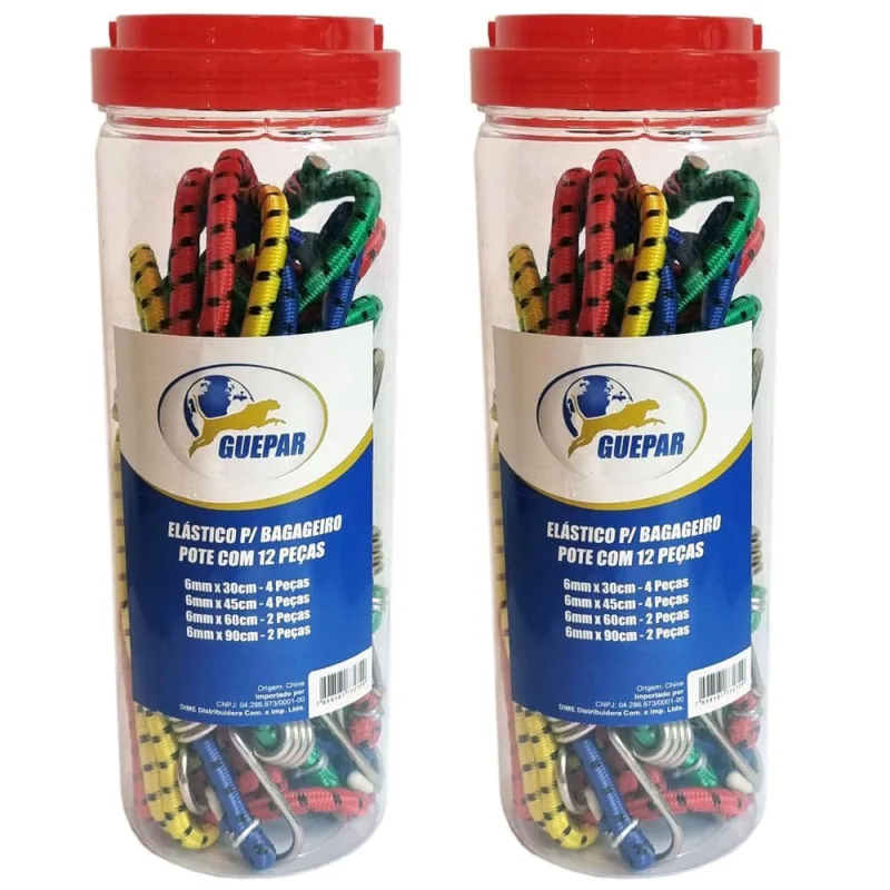Kit 24 Elásticos Para Bagageiro Carga Moto Bike Gancho Metal - Não Disponível - Automotivo