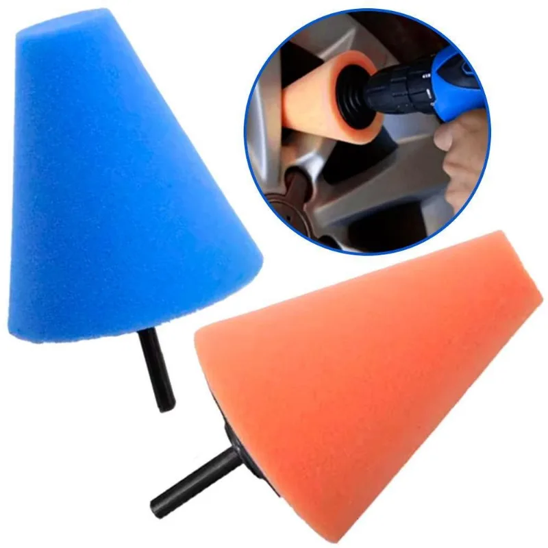 Cone Espuma Cônica 75mm Polimento Cubo De Roda Automotiva