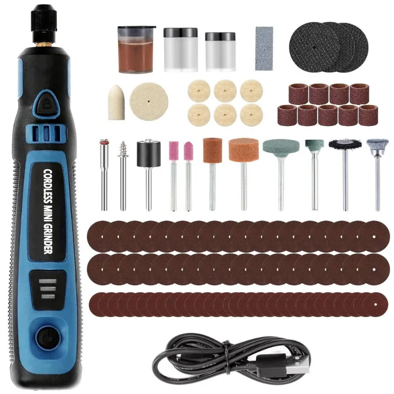 Micro Retífica Bateria Usb Com 105 Acessórios Mini Lixadeira