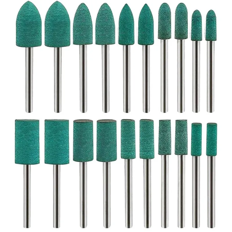 Kit 20 Ponta Montada De 4 A 10mm Borracha Mini Retíficas 3mm