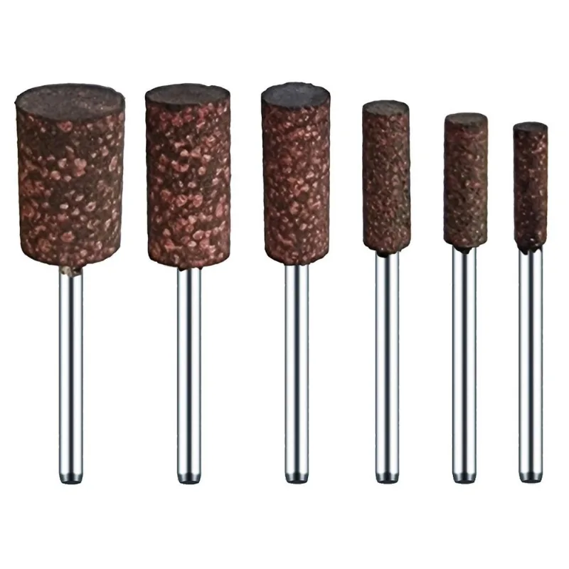 Kit 6 Ponta Montada 4 A 12mm Haste 3mm De Borracha Abrasiva
