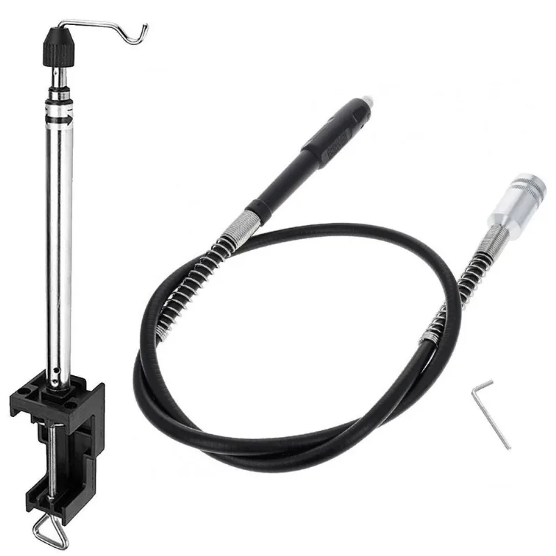 Kit Eixo Flexível E Suporte De Bancada Para Micro Retíficas