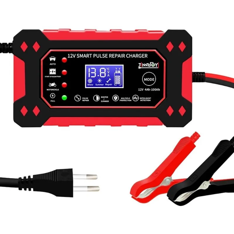 Carregador De Bateria Automotivo Digital 12V Bivolt Automático Portátil