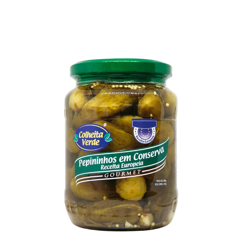 Pepininhos em Conserva Receita Europeia Colheita Verde 680g
