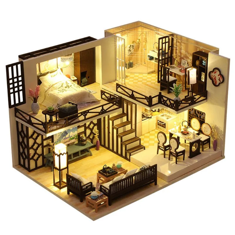 Kit Diy House Creative New Chinese Style Yaxinju Wooden