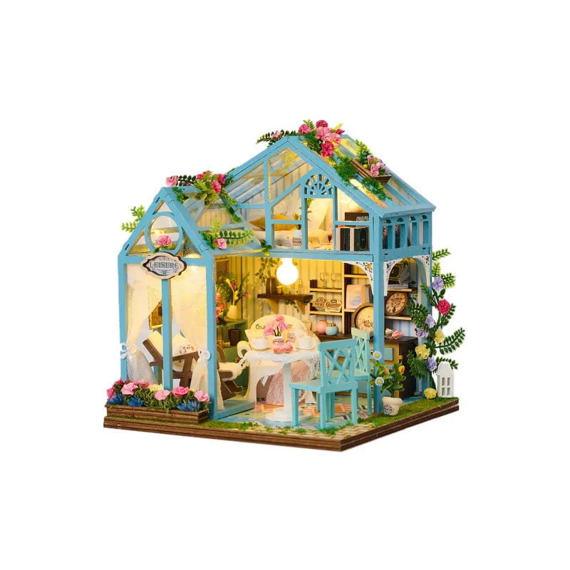 Kit De Modelos De Madeira Flower Dream 3d Art House Feito À Mão