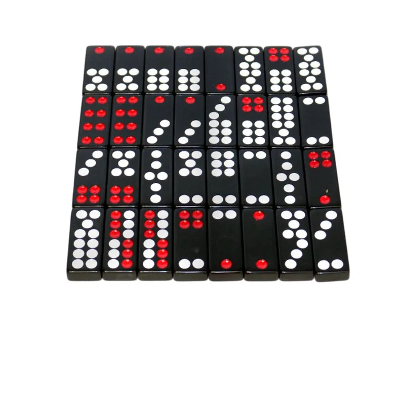 Conjunto Domino Pai Gow 32 Azulejos Em Melamina Preta Com Estojo