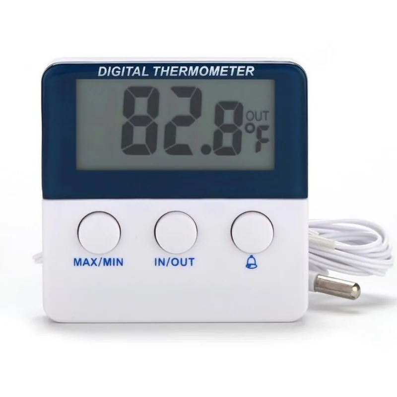 Termômetro Digital Doméstico E Externo Com Alarme Alto/Baixo