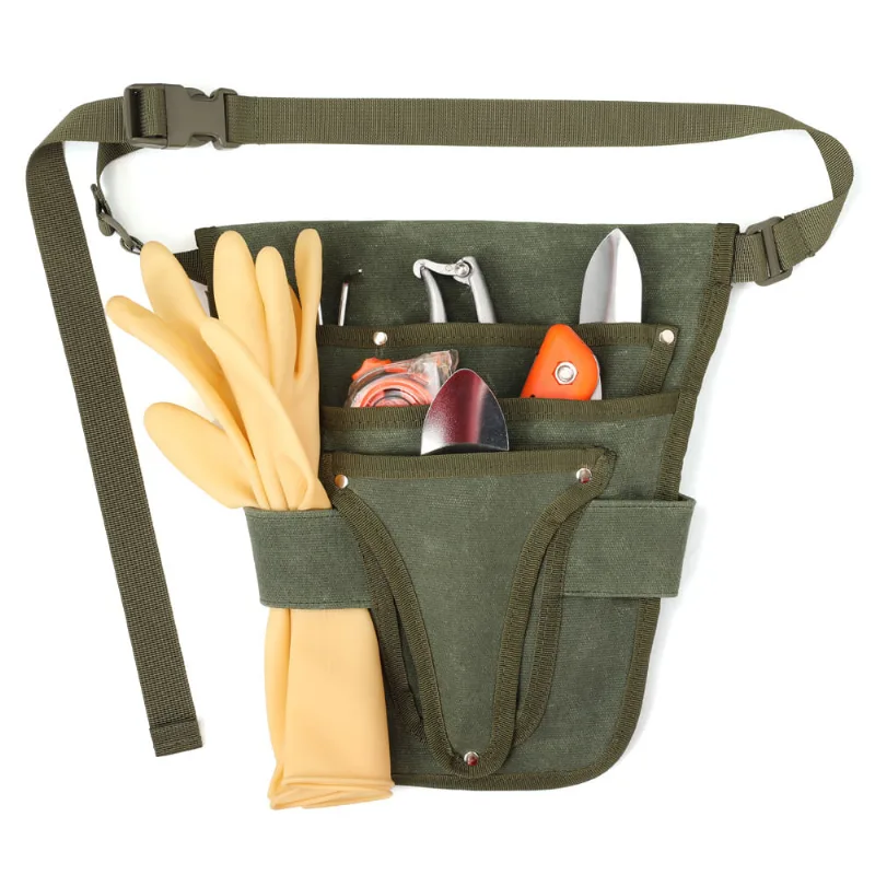 Bolsa De Cintura Para Ferramentas De Jardim Ao Ar Livre, Lona Verde 313g