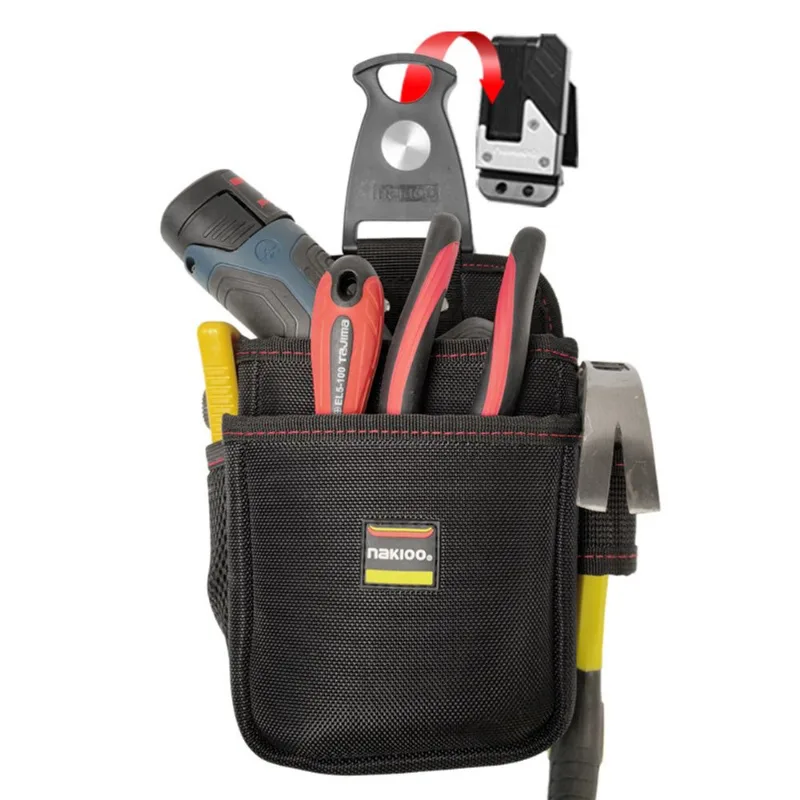 Bolsa De Cintura Para Ferramentas, Eletricista Portátil, Tecido Oxford, Preto