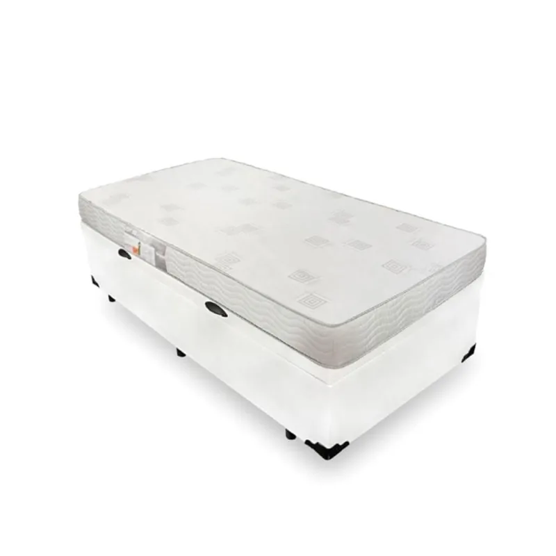 Cama Box com Baú Solteiro e Colchão Espuma D23 Ortobom Light Corino Branco - Ortobom - Móveis