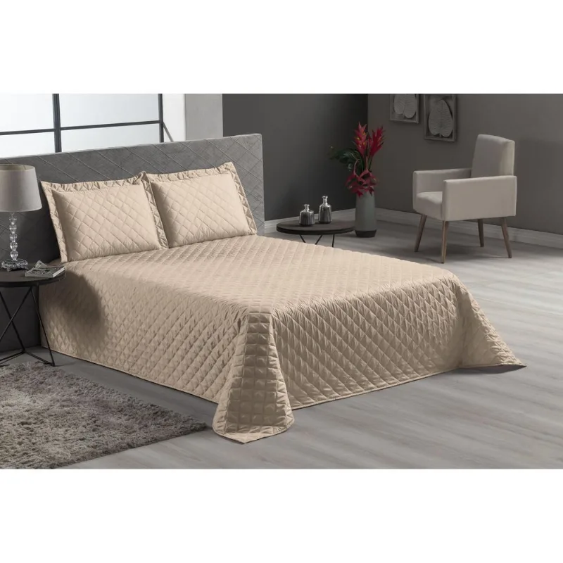 Jogo De Cama Na Cor Avela 3 Peças Luxo Casal Queen Veneza