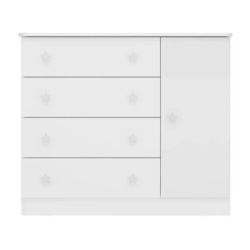Comoda Infantil Doce Sonho 04 Gavetas 2561 Branco Qmovi