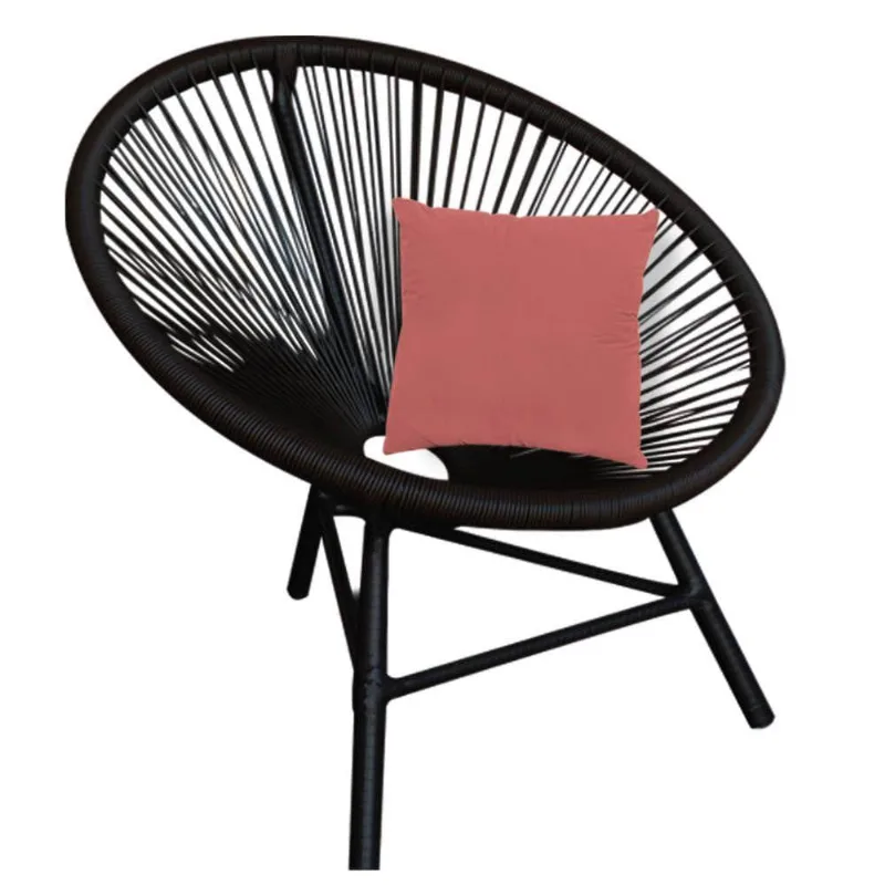 Kit 02 Poltrona Cadeira Acapulco Preto Almofada Rose Gold