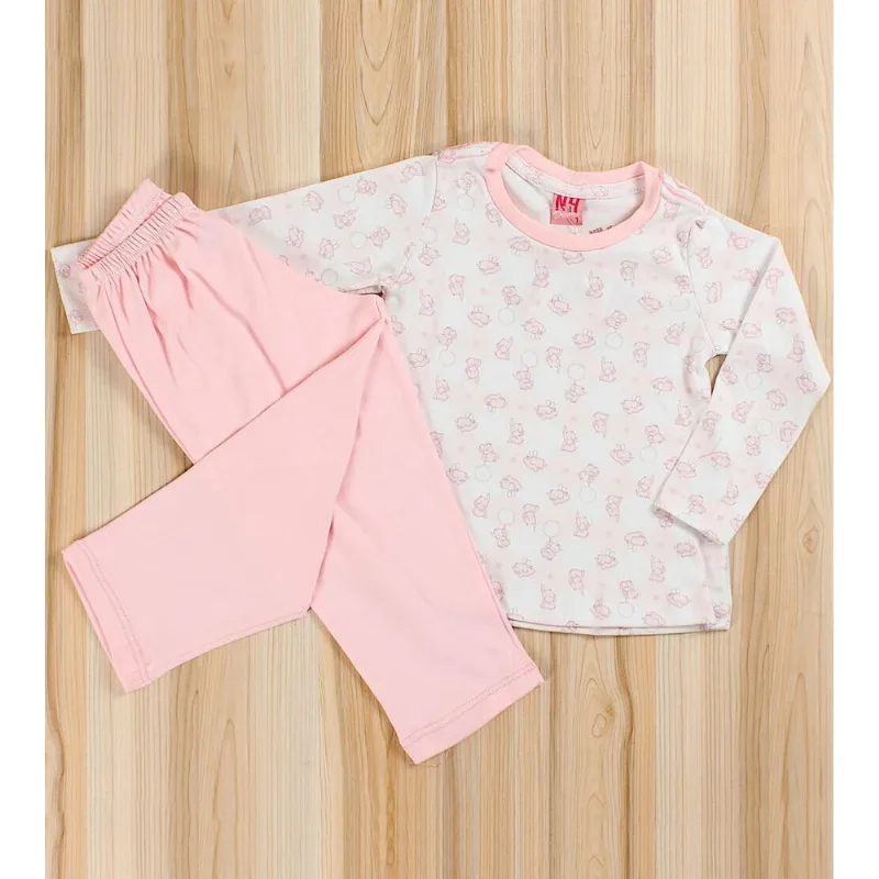 Pijama Elefantinho - 279 De 1 a 4 anos Rosa - 2