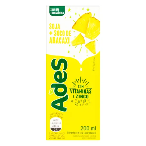 Bebida À Base De Soja Abacaxi Ades Max Caixa 200ml - ADES - Bebidas