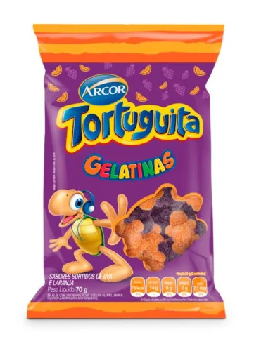 Bala Arcor Gelatinas 70g Tortuguita Uva/lar. - ARCOR - Mercearia