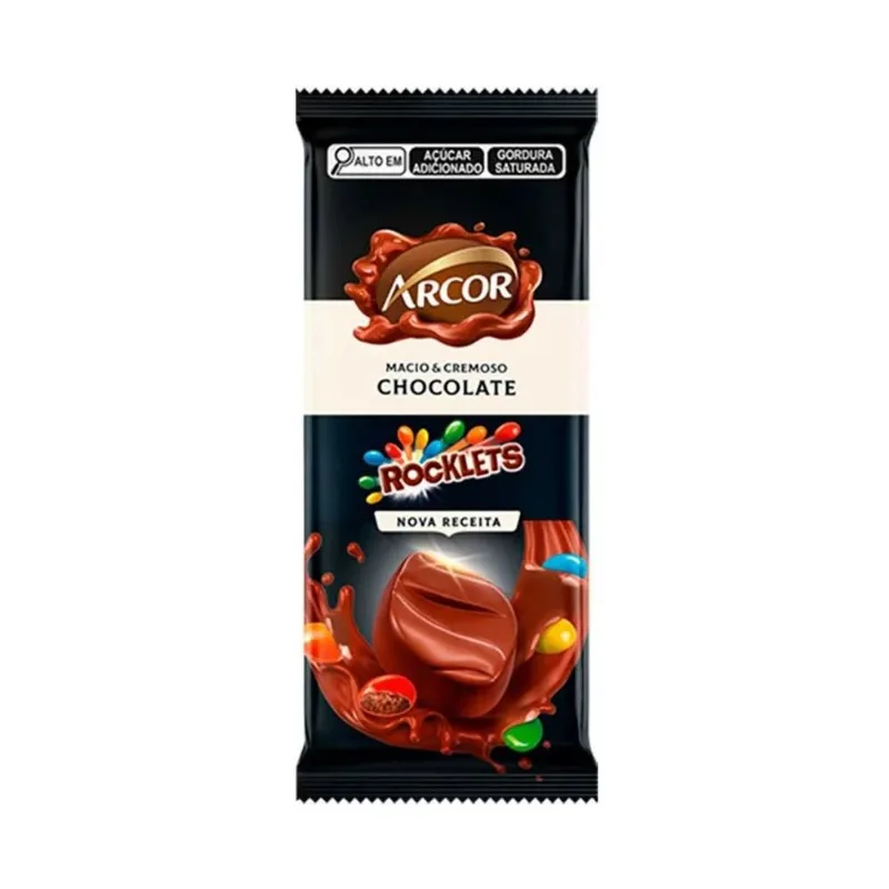 Confeito de Chocolate Rocklets ao Leite 80g