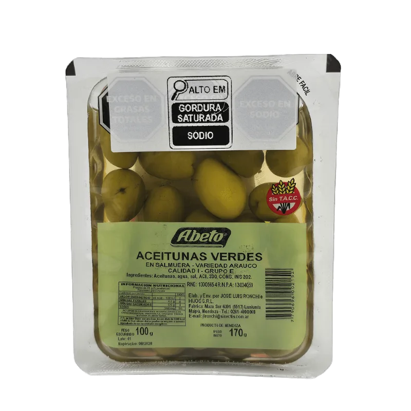 Azeitona Verde Abeto com Caroço Sachê 100g