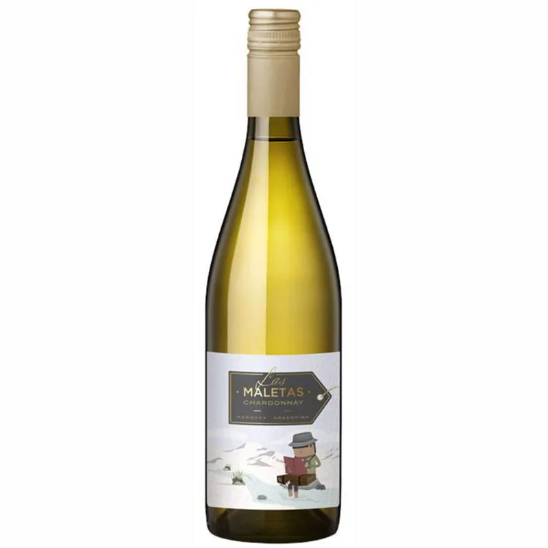 Vinho Argentino Las Maletas Chardonnay 750ml Vinho Argentino Branco Meio Seco Las Maletas Chardonnay Mendoza Garrafa 750ml