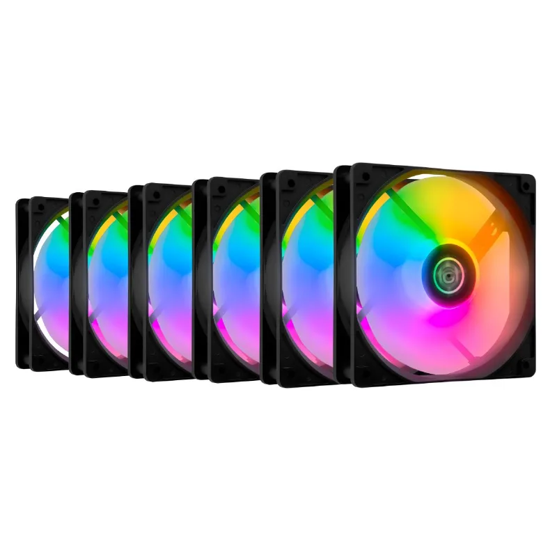 Kit 6 Fans Tgt Striker Rainbow 120mm - Tgt-stk6-blrbw