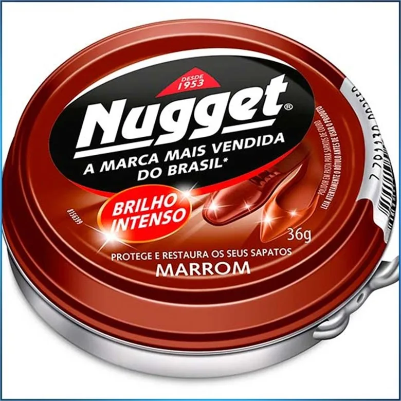 Polidor De Sapato Pasta Marrom Nugget Lata 36g - NUGGET - Limpeza