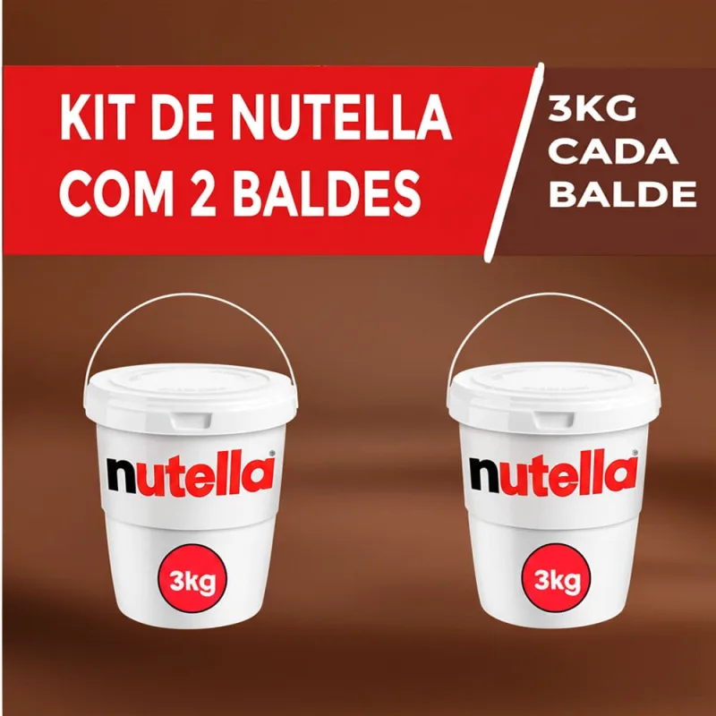 Nutella Creme De Avelã Com Cacau Kit 2 Balde 3kg Cada - Não Informado - Mercearia