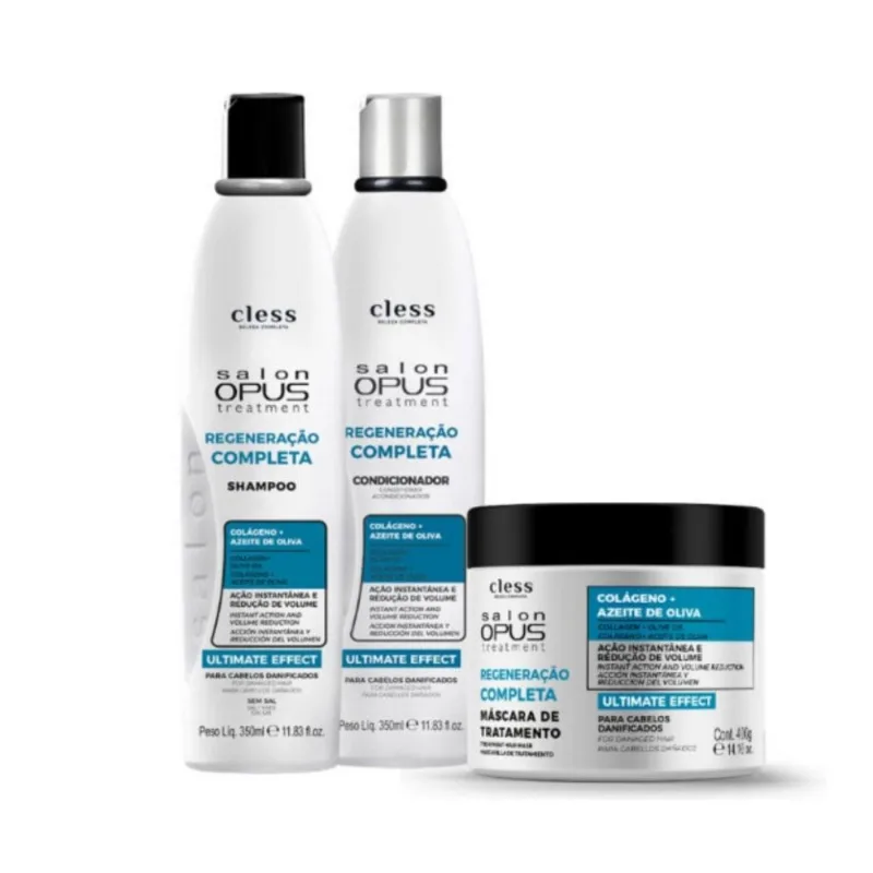 Kit Salon Opus Regeneração Completa 3pc (Sh + Cond + Masc)