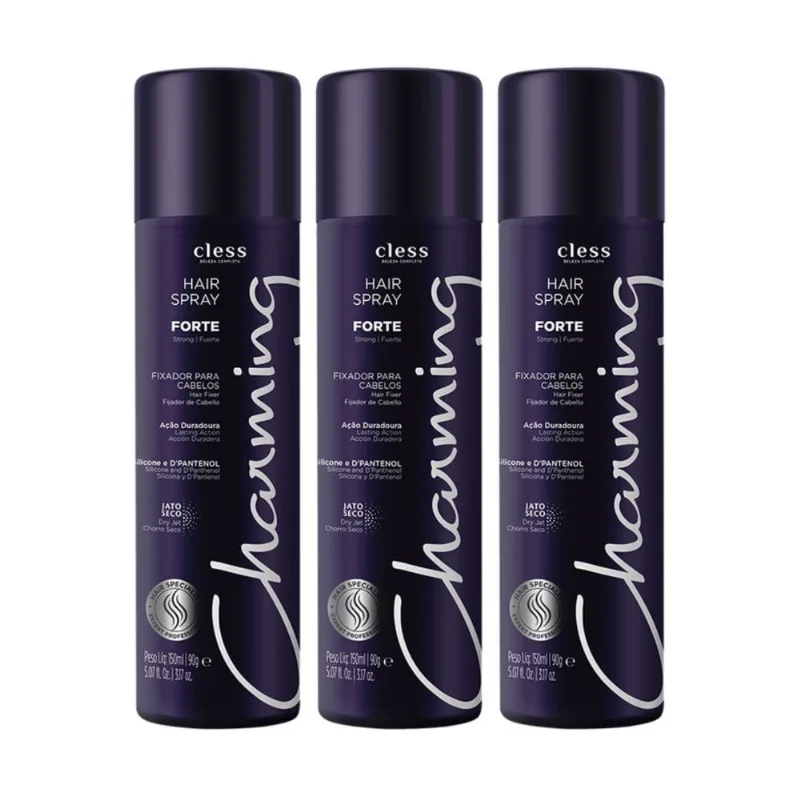 Kit Hair Spray Charming Forte 150ml 3 unidades