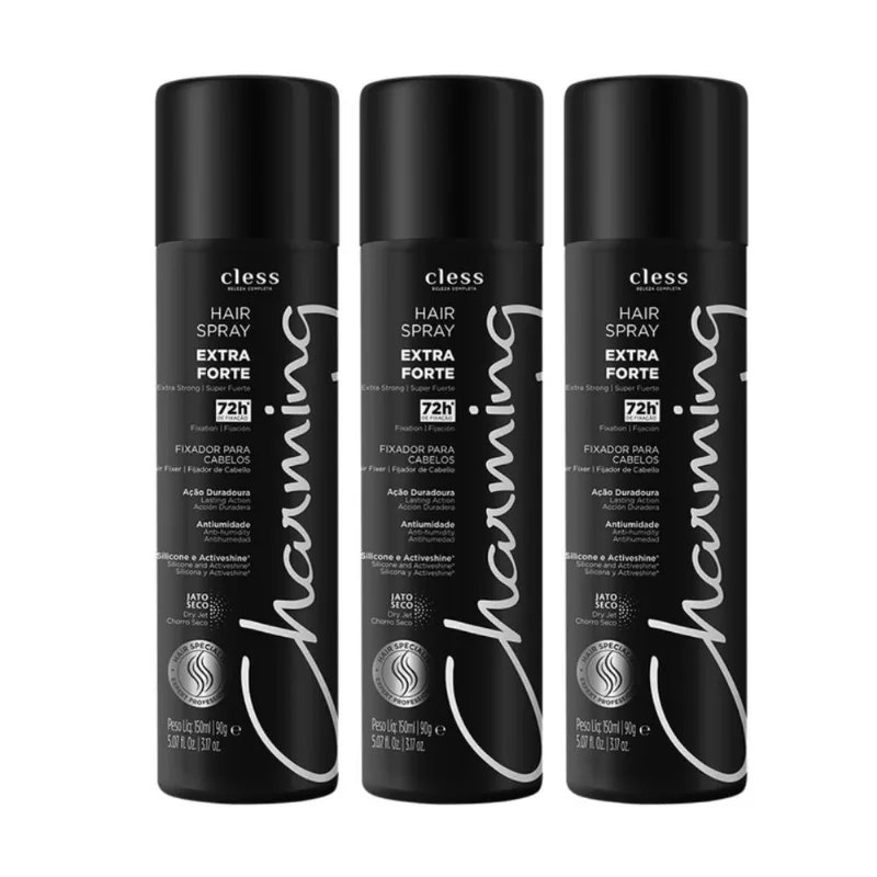 Kit Hair Spray Charming Extra Forte 150ml 3 unidades