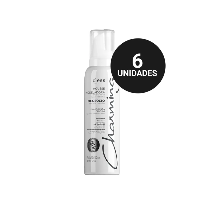 Kit Profissional Mousse Modeladora Charming Normal Fixa Solto (6x140ml)