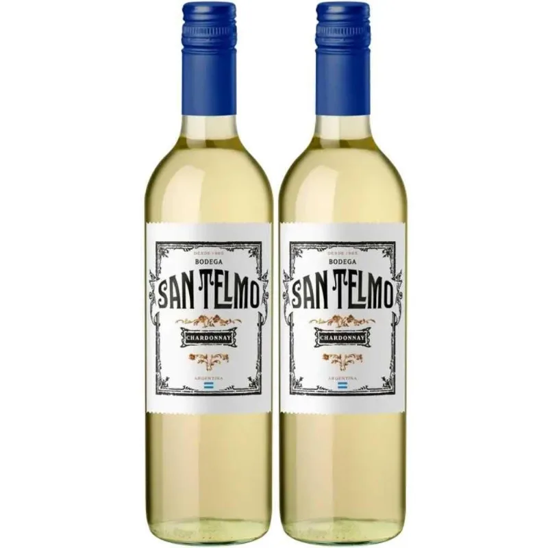 Kit 2 Garrafas Vinho Branco San Telmo Chardonnay 750ml