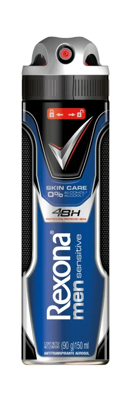 Antitranspirante Aerossol Sensitive Rexona Men Motionsense 150ml - REXONA - Higiene E Beleza