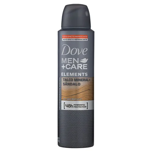 Antitranspirante Aerossol Talco Mineral E Sândalo Dove Men Care Elements 150ml - DOVE - Higiene E Beleza