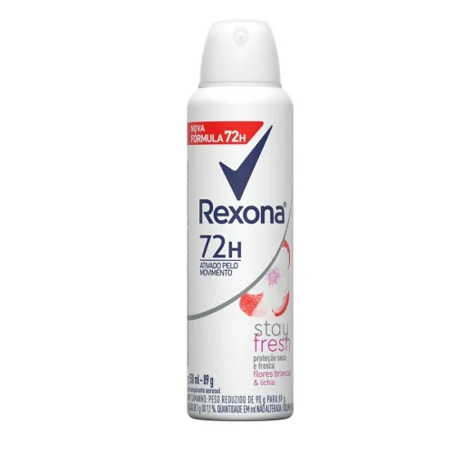 Antitranspirante Aerossol Stay Fresh Flores Brancas Lichia Rexona Motionsense 150ml - REXONA - Higiene E Beleza