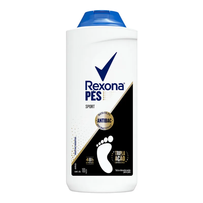 Talco Desodorante Para Pé Sport Antibactéria Rexona Unilever 100g
