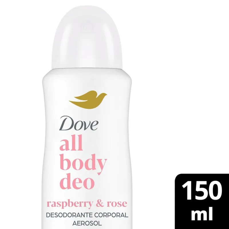 Desodorante Corporal Dove All Body Deo Raspberry e Rose Aerossol 150ml - Dove - Higiene Pessoal