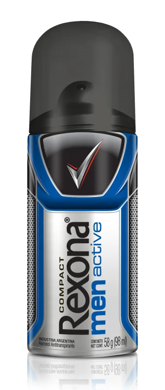 Desodorante Antitranspirante Aerosol Rexona Men Compact Active 58g - REXONA - Higiene E Beleza