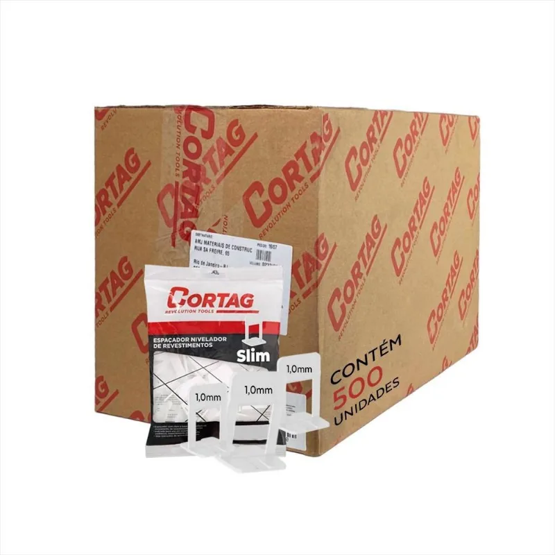 Espaçador Nivelador Cortag Slim Caixa 500 Peças - 1,0mm