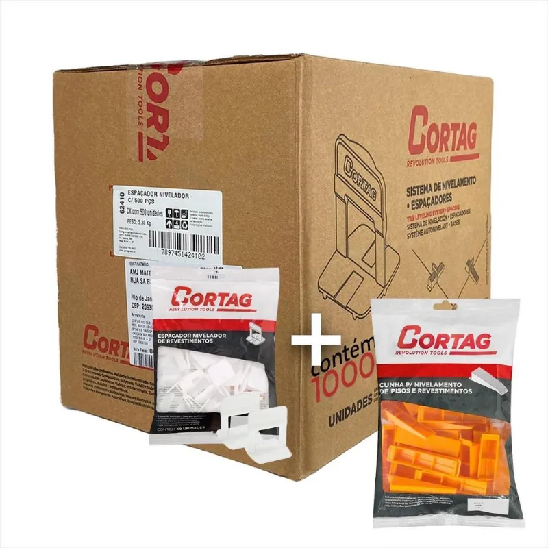 Espaçador Nivelador Revestimento Cortag 1000 Pçs + 100 Cunha