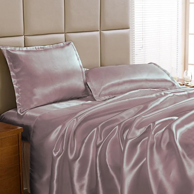 Jogo De Cama Lençol Queen Cetim Charmousse 4 Peças - Rosê