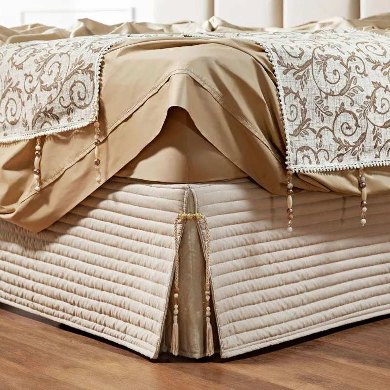 Saia Cama Box King Stylle 200 Fios Matelado Bege